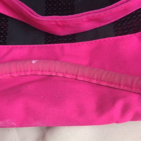 Victoria secrets carryall bag with zipper black sequins and hot pink - Picture 10 of 10